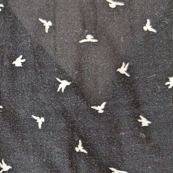 Black with white bird polka dot shirt dress with belt 14 - Picture 3 of 9